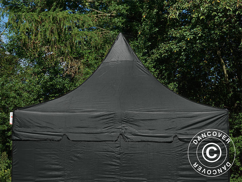 Pop up gazebo FleXtents PRO Peak Pagoda 3x3 m Black, incl. 4 sidewalls