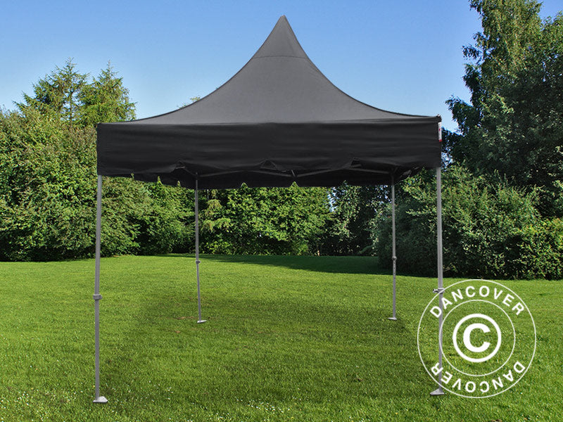 Pop up gazebo FleXtents PRO Peak Pagoda 3x3 m Black, incl. 4 sidewalls