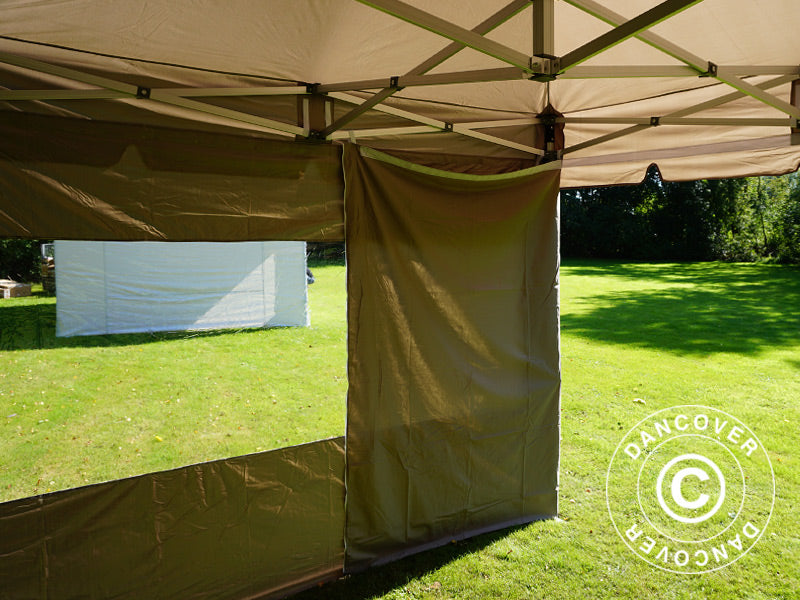 Pop up gazebo FleXtents PRO Peak Pagoda 3x3 m Latte, incl. 4 sidewalls