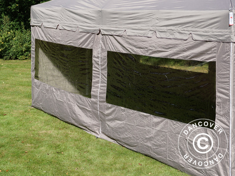 Pop up gazebo FleXtents PRO Peak Pagoda 3x6 m Latte, incl. 6 sidewalls