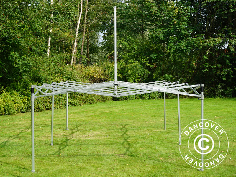 Pop up gazebo FleXtents PRO Peak Pagoda 3x6 m Latte, incl. 6 sidewalls