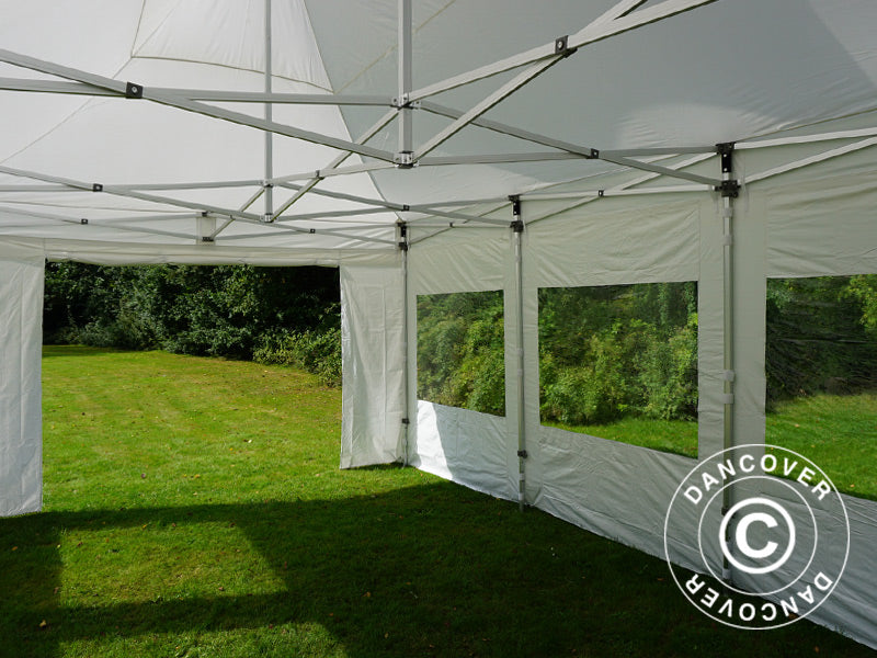 Pop up gazebo FleXtents PRO Peak Pagoda 4x6 m White, incl. 8 sidewalls