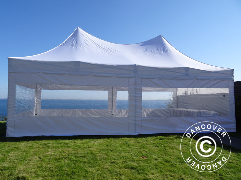 Pop up gazebo FleXtents PRO Peak Pagoda 4x8 m White, incl. 6 sidewalls