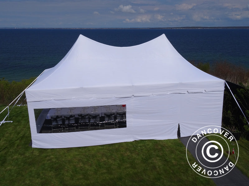 Pop up gazebo FleXtents PRO Peak Pagoda 4x8 m White, incl. 6 sidewalls