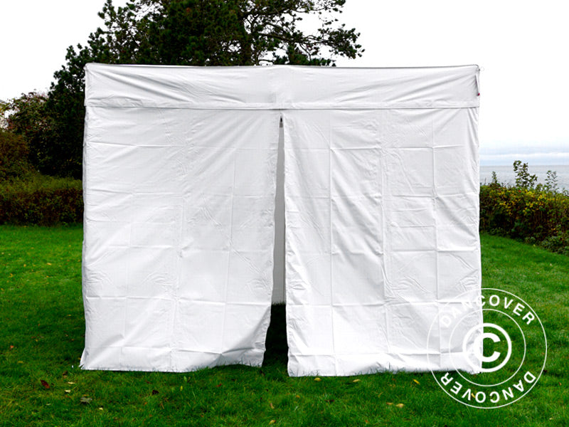 Pop up gazebo FleXtents® PRO Exhibition w/sidewalls, 3x3 m, White, Flame Retardant