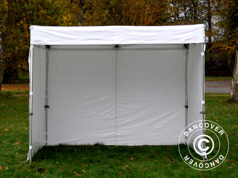 Pop up gazebo FleXtents® Xtreme 50 Exhibition w/sidewalls, 3x3 m, White, Flame Retardant