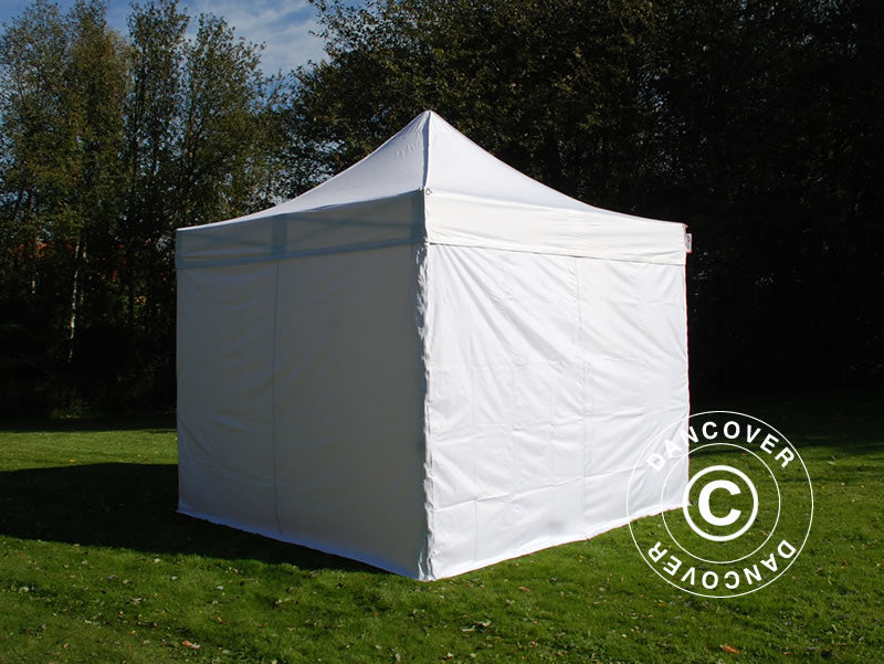 Pop up gazebo FleXtents PRO 3x3 m White, Flame retardant, incl. 4 sidewalls