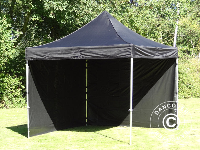 Pop up gazebo FleXtents PRO 3x3 m Black, Flame retardant, incl. 4 sidewalls