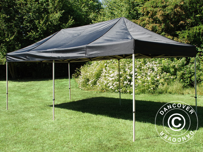 Pop up gazebo FleXtents PRO 3x6 m Black, Flame retardant, incl. 6 sidewalls
