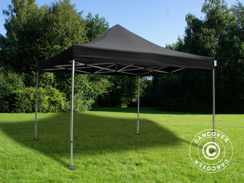 Pop up gazebo FleXtents PRO 4x4 m Black, Flame retardant, incl. 4 sidewalls