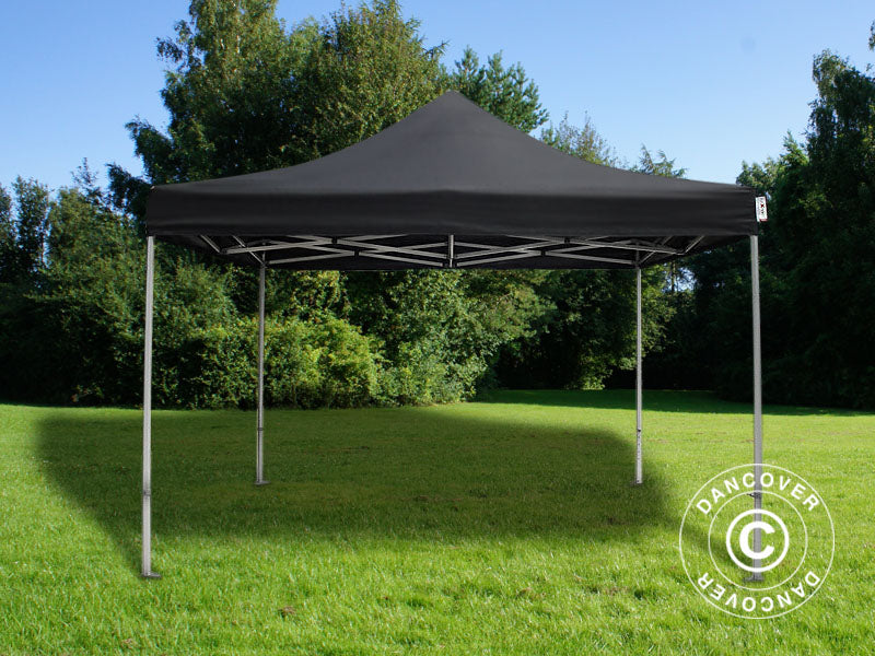 Pop up gazebo FleXtents PRO 4x4 m Black, Flame retardant, incl. 4 sidewalls