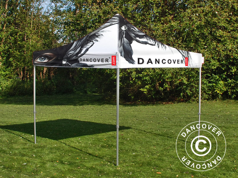 Pop up gazebo FleXtents PRO with full digital print, 4x4 m