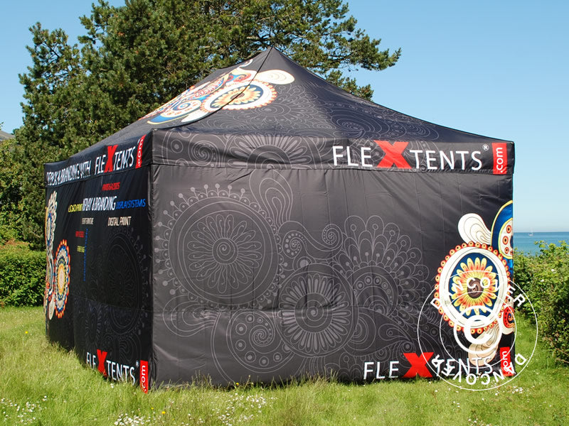 Pop up gazebo FleXtents PRO with full digital print, 3x6 m, incl. 4 sidewalls