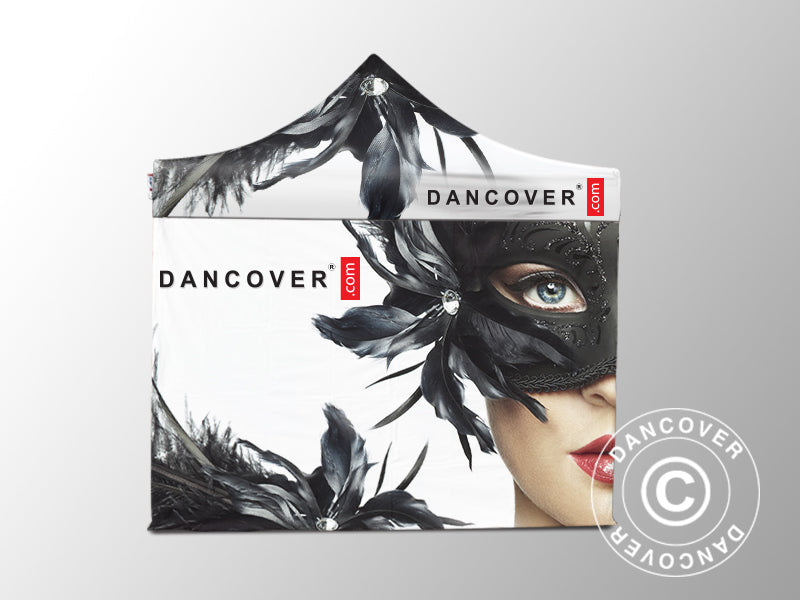 Pop up gazebo FleXtents PRO with full digital print, 4x4 m, incl. 4 sidewalls