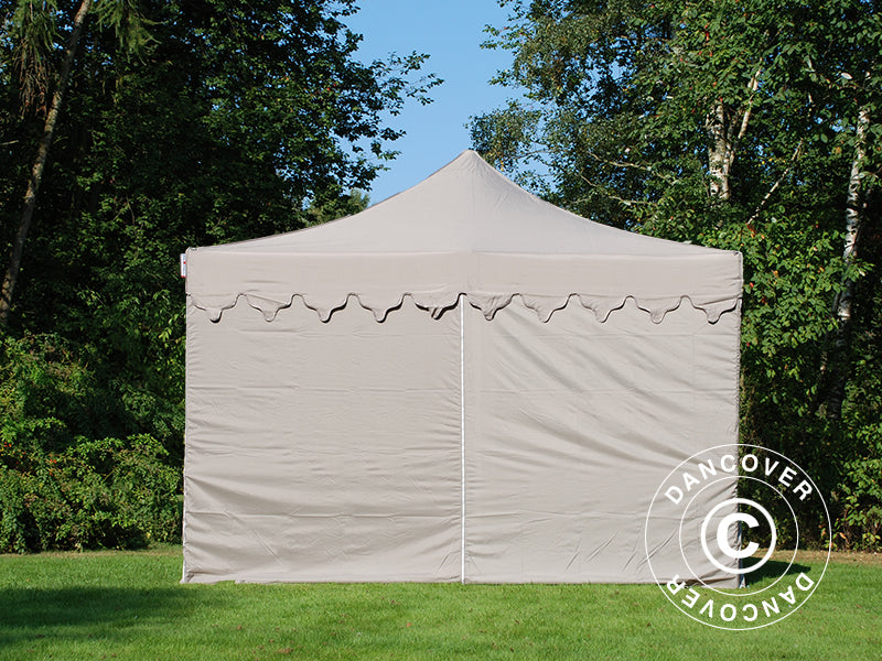 Pop up gazebo FleXtents PRO "Morocco" 4x8 m Latte, incl. 6 sidewalls