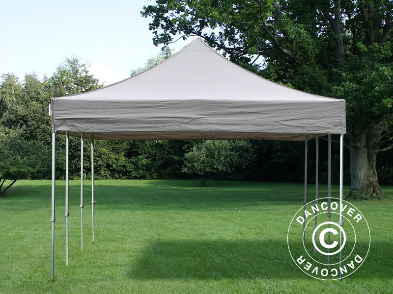 Pop up gazebo FleXtents PRO 4x6 m Latte, incl. 8 decorative curtains