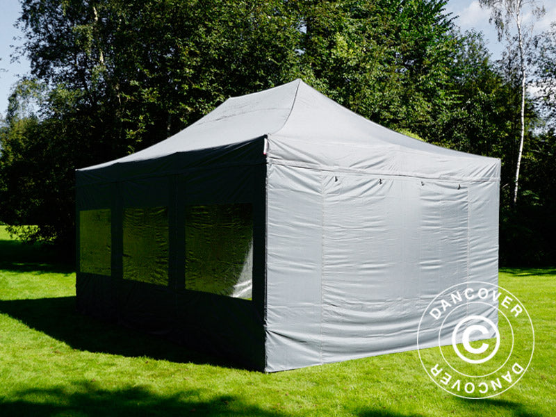 Pop up gazebo FleXtents Xtreme 50 4x6 m Grey, incl. 8 sidewalls