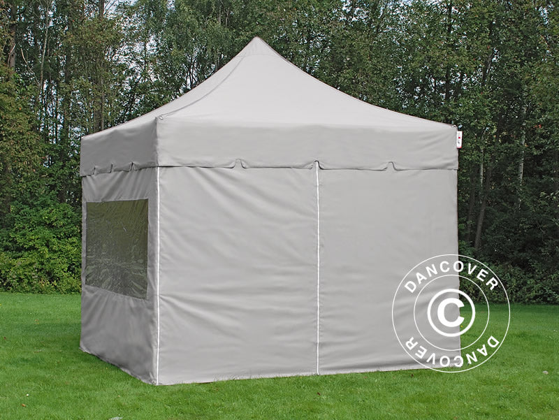 Pop up gazebo FleXtents PRO "Peaked" 4x4 m Latte, incl. 4 sidewalls