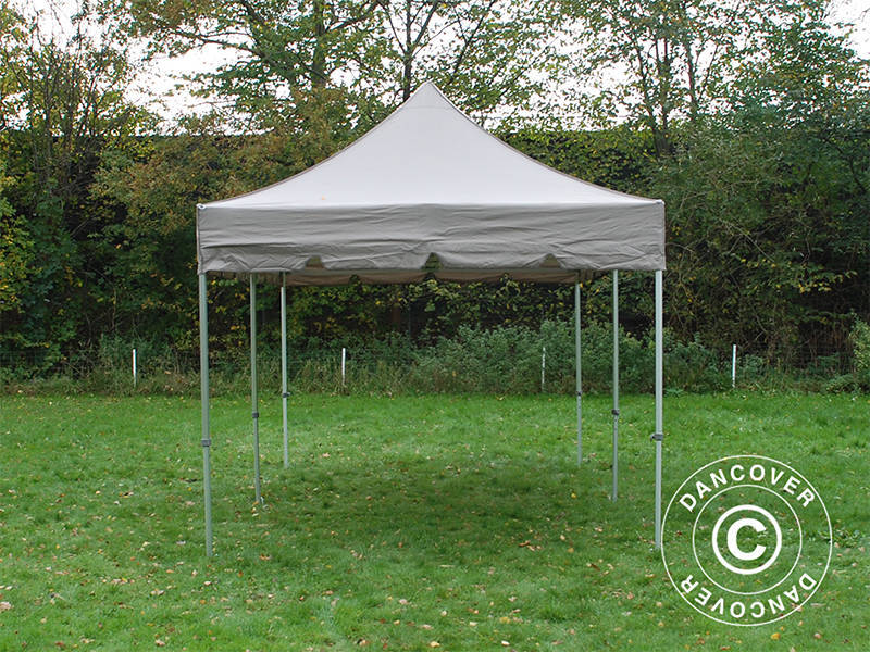 Pop up gazebo FleXtents PRO "Peaked" 4x8 m Latte, incl. 6 decorative curtains