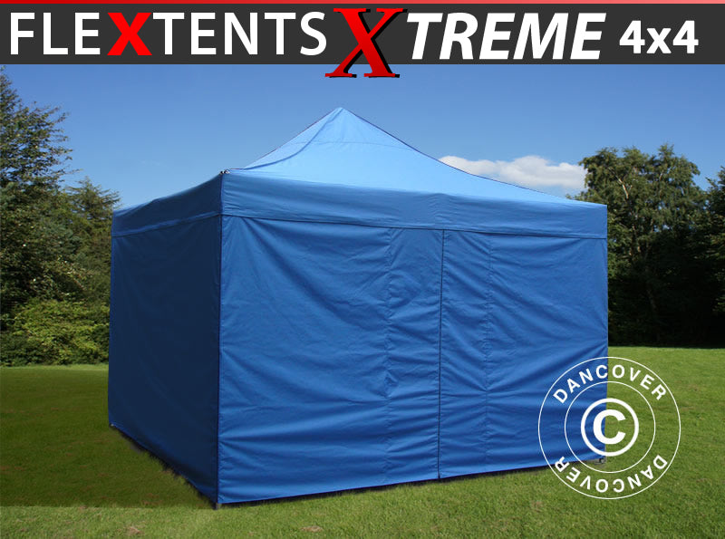 Pop up gazebo FleXtents Xtreme 50 4x4 m Blue, incl. 4 sidewalls