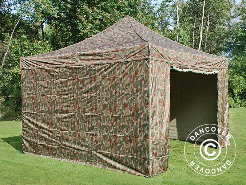 Pop up gazebo FleXtents Xtreme 50 4x4 m Camouflage/Military, incl. 4 sidewalls