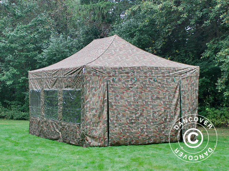 Pop up gazebo FleXtents Xtreme 50 4x6 m Camouflage/Military, incl. 8 sidewalls