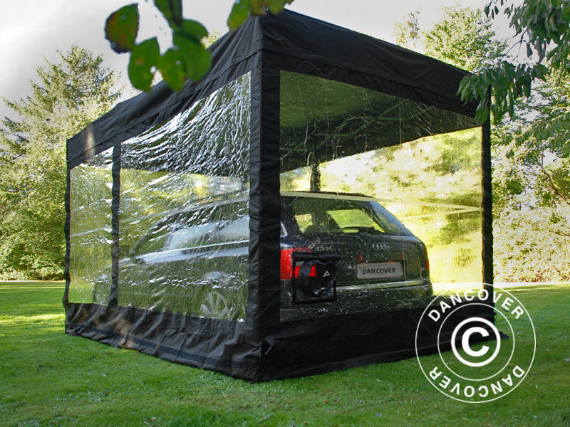 Folding garage FleX Carcover, 2.5x5 m, Black