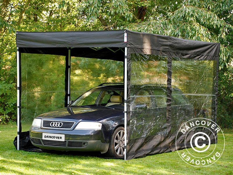 Folding garage FleX Carcover, 3x6 m, Black