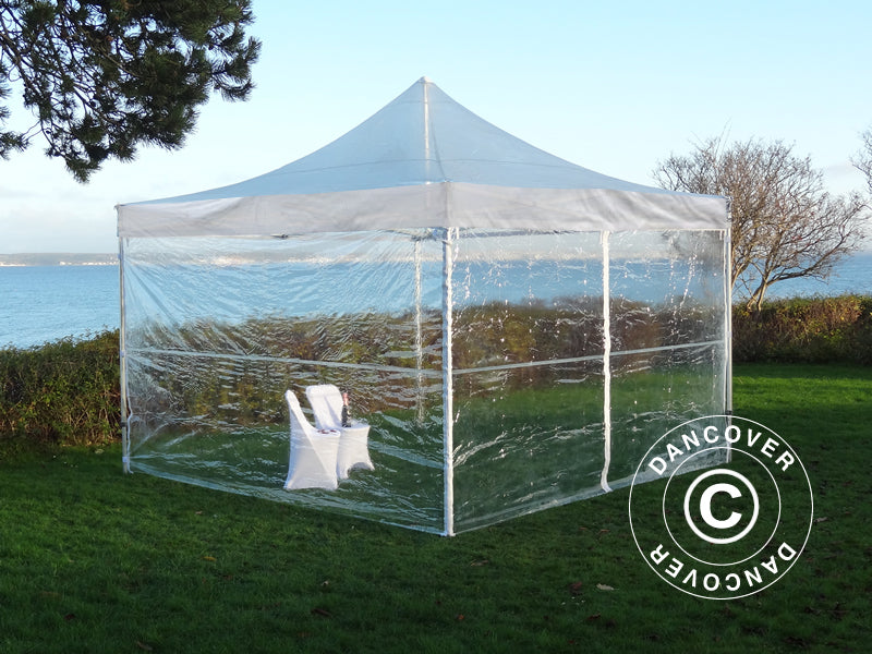 Pop up gazebo FleXtents PRO 3x3 m Clear, incl. 4 sidewalls