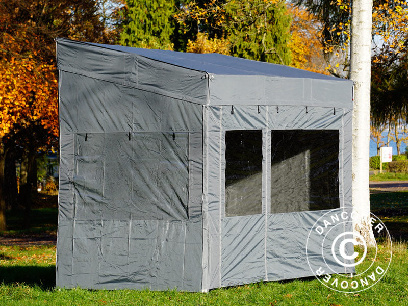 Pop up gazebo FleXtents PRO Trapezo 2x3 m Grey, incl. 4 sidewalls