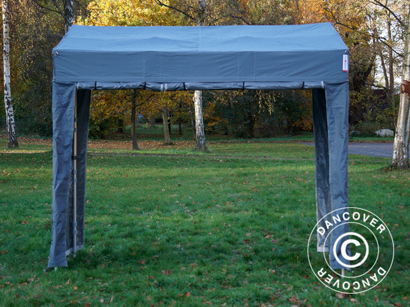 Pop up gazebo FleXtents PRO Trapezo 2x3 m Grey, incl. 4 sidewalls
