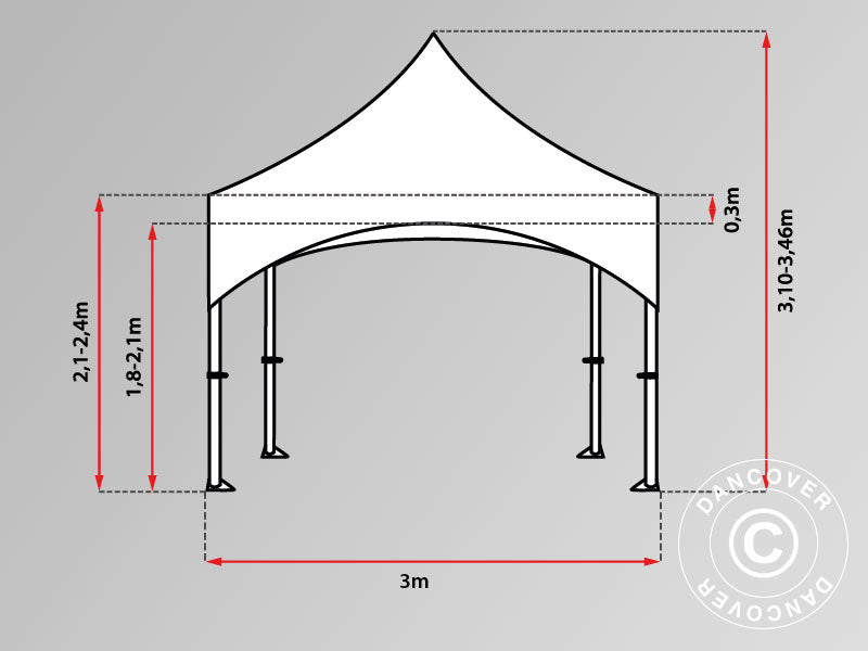 Pop up gazebo FleXtents PRO "Arched" 3x6 m White