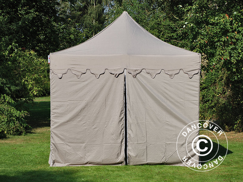 Pop up gazebo FleXtents PRO "Morocco" 3x6 m Latte, incl. 6 sidewalls