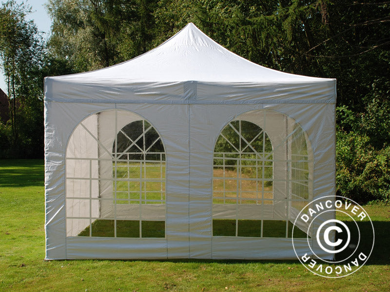 Pop up gazebo FleXtents Xtreme 50 Vintage Style 4x4 m White, incl. 4 sidewalls