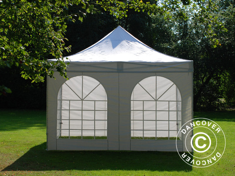 Pop up gazebo FleXtents Xtreme 50 Vintage Style 4x4 m White, incl. 4 sidewalls