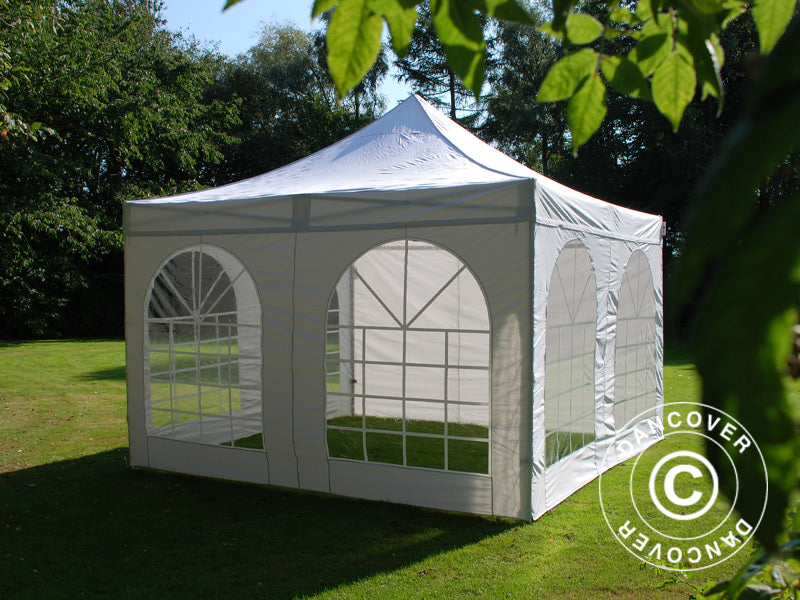 Pop up gazebo FleXtents Xtreme 50 Vintage Style 4x4 m White, incl. 4 sidewalls