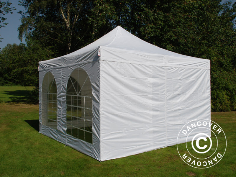 Pop up gazebo FleXtents Xtreme 50 Vintage Style 4x4 m White, incl. 4 sidewalls