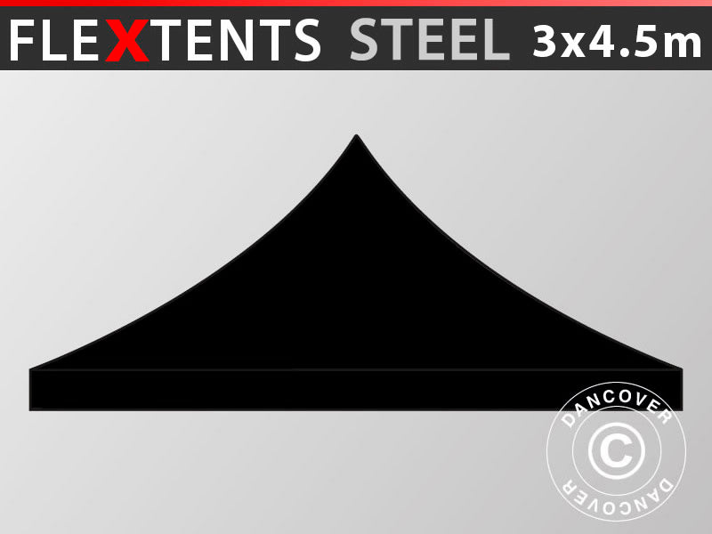 Roof cover for pop up gazebo FleXtents Steel 3x4.5 m, Black