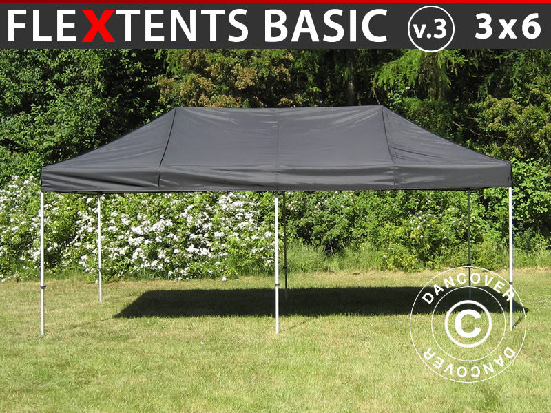 Pop up gazebo FleXtents Basic v.3, 3x6 m Black