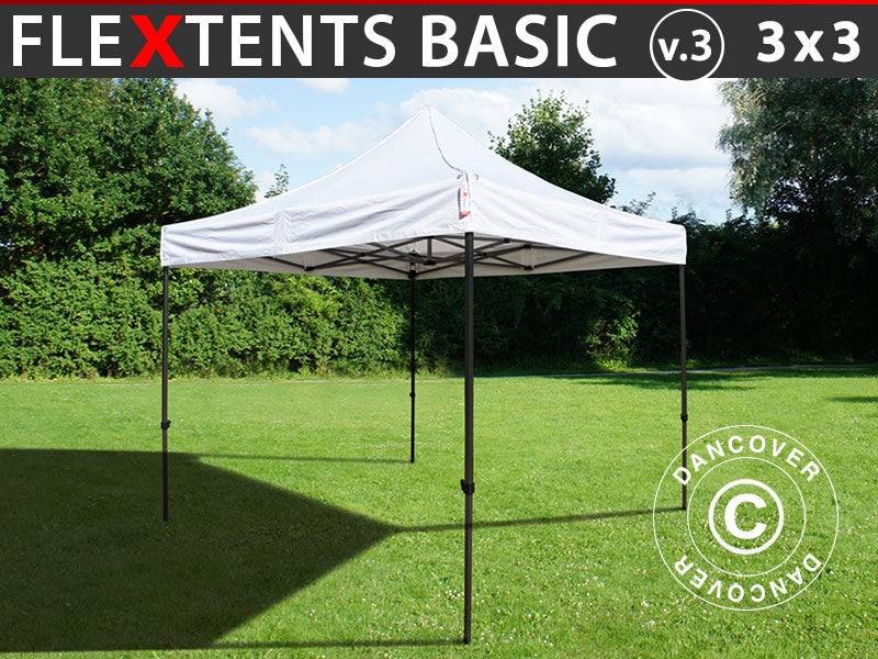 Pop up gazebo FleXtents Basic v.3, 3x3 m White