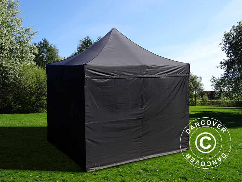 Pop up gazebo FleXtents Basic v.3, 3x3 m Black, incl. 4 sidewalls
