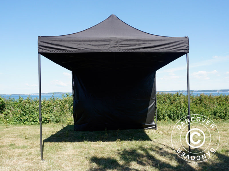 Pop up gazebo FleXtents Basic v.3, 3x3 m Black, incl. 4 sidewalls