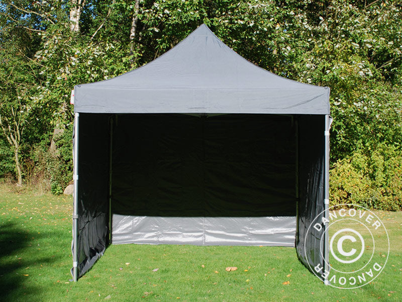 Pop up gazebo FleXtents PRO Steel 3x3 m Grey, incl. 4 sidewalls