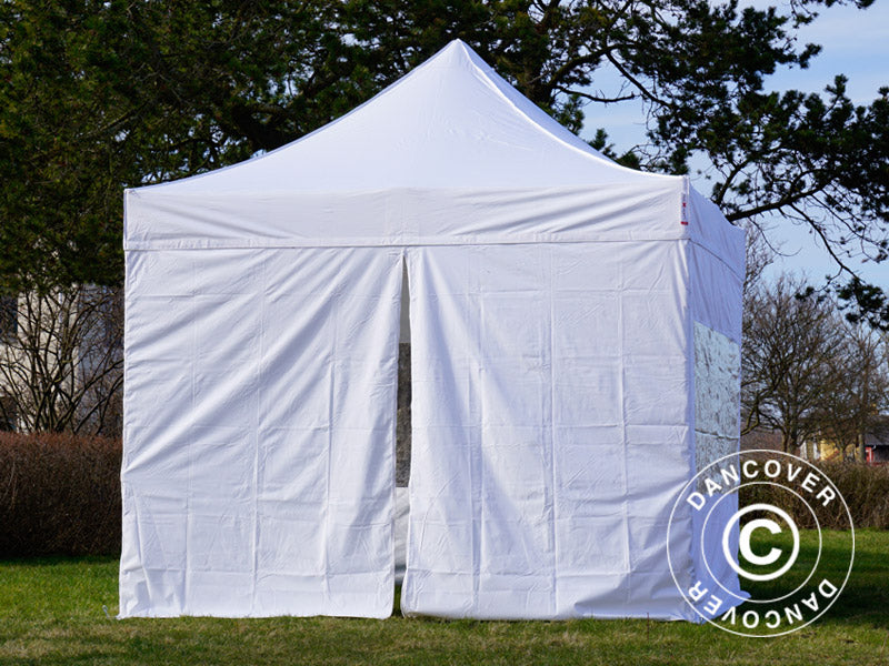 Pop up gazebo FleXtents PRO Steel 3x3 m White, incl. 4 sidewalls
