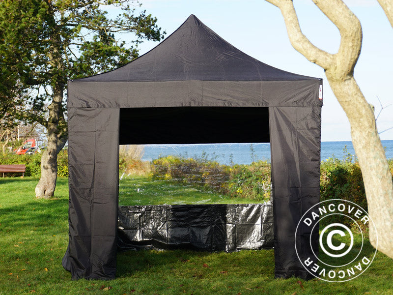 Pop up gazebo FleXtents PRO Steel 3x3 m Black, incl. 4 sidewalls