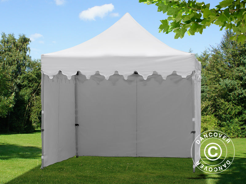 Pop up gazebo FleXtents PRO Steel "Morocco" 3x3 m White, incl. 4 sidewalls
