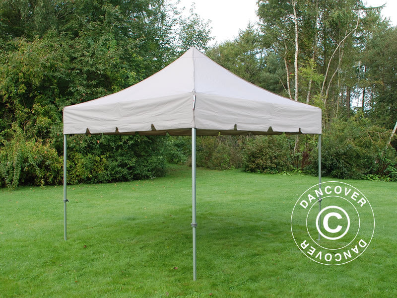 Pop up gazebo FleXtents PRO Steel "Peaked" 3x3 m Latte, incl. 4 sidewalls