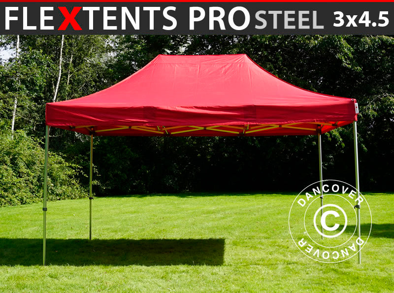 Pop up gazebo FleXtents PRO Steel 3x4.5 m, Red