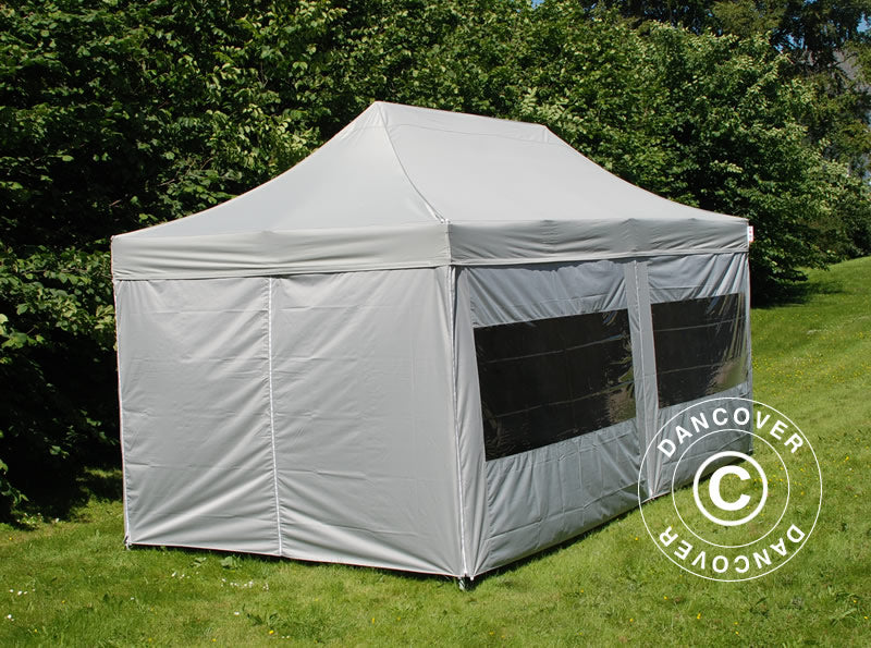 Pop up gazebo FleXtents PRO Steel 3x6 m Silver, incl. 6 sidewalls