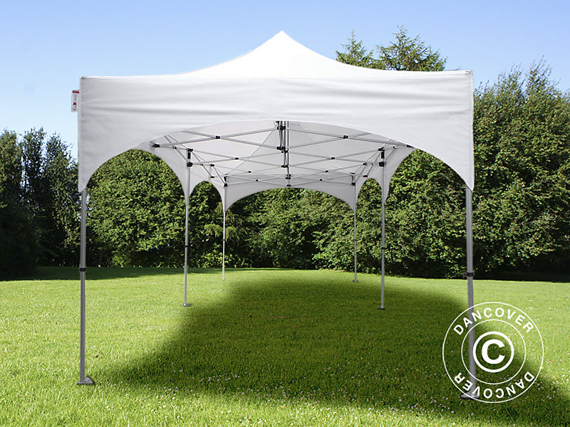 Pop up gazebo FleXtents PRO Steel "Arched" 3x6 m White, incl. 6 sidewalls